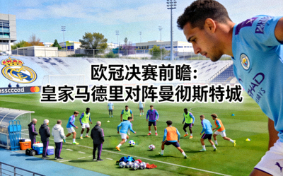 欧冠决赛前瞻：皇家马德里对阵曼彻斯特城 - 两队球员训练备战场景